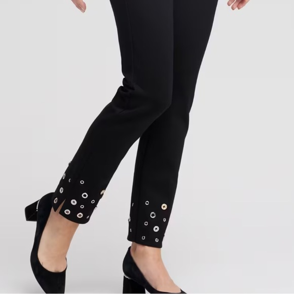 Chico's Pants - Chico’s Juliet Grommet Detail Ankle So Slimming Leg Pants Black Size 1.5(10) Nwt